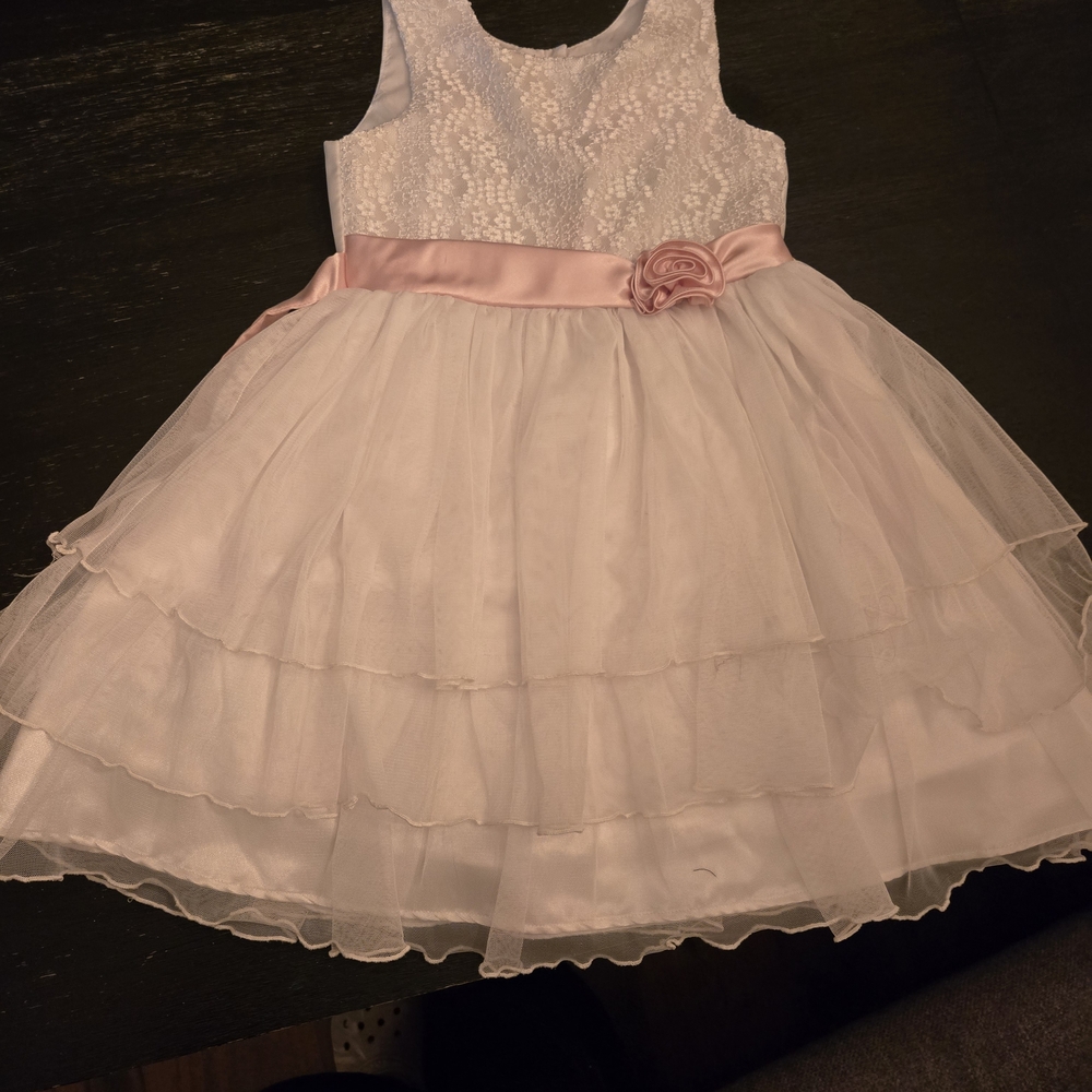 Jona Michelle Pink and White Layered Dress